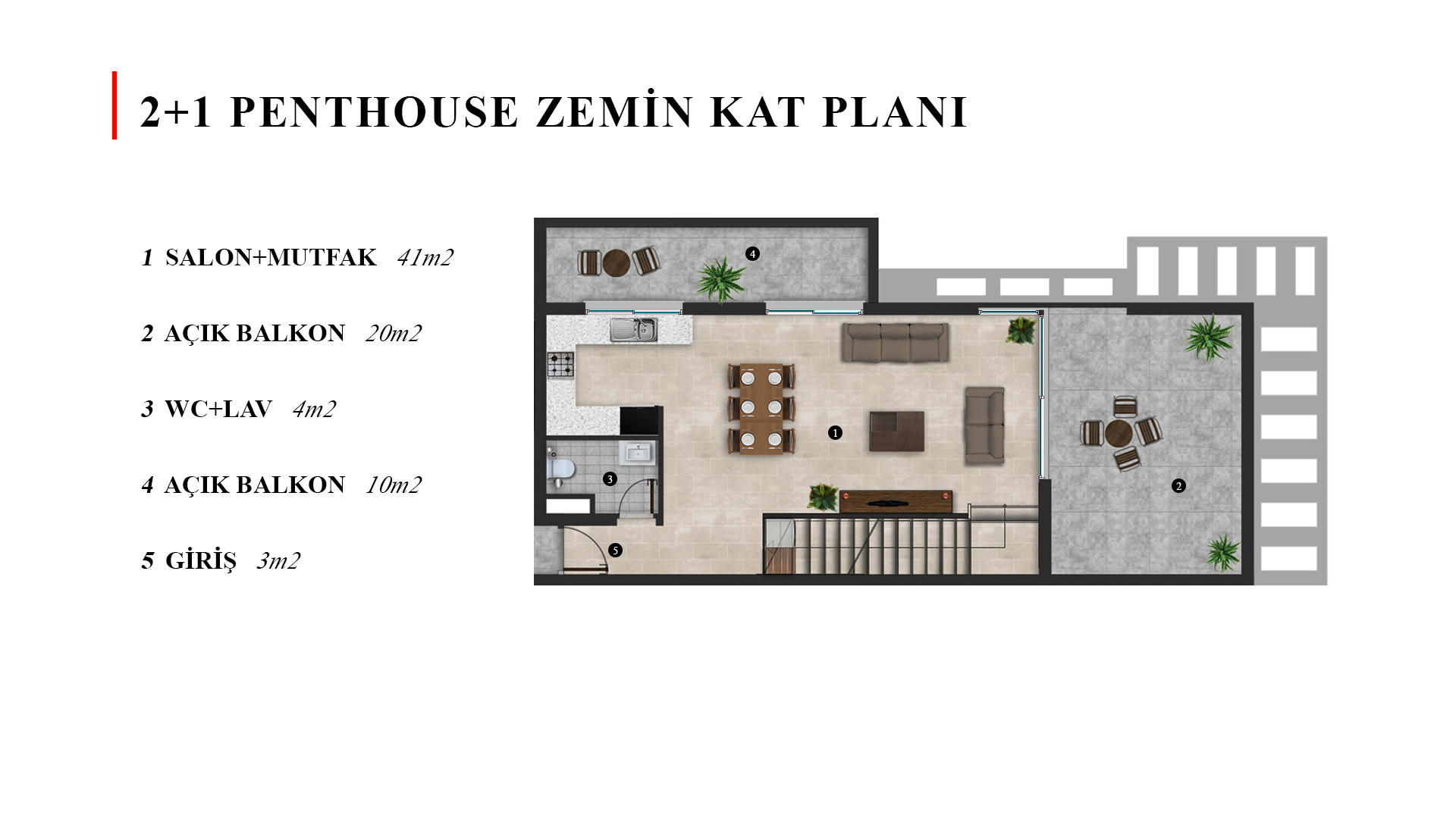 1.Etage (3-Zimmer) Penthouse