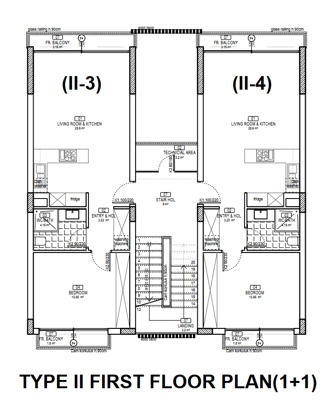 1.Etage (Type-2) 2-Zimmer