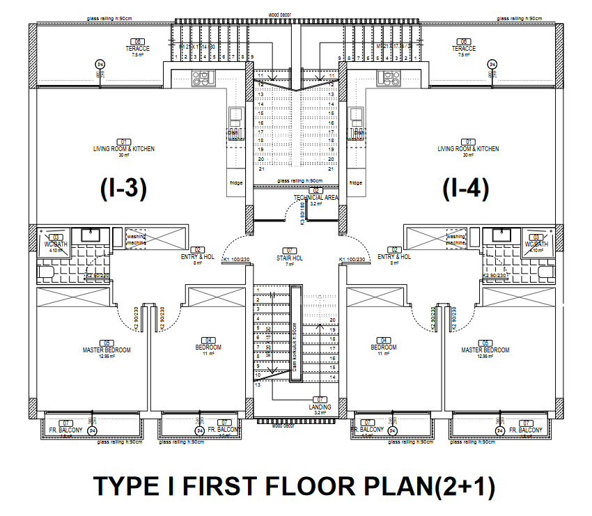 1.Etage (Type-1) 3-Zimmer