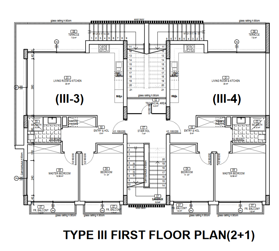 1.Etage (Type-3) 3-Zimmer