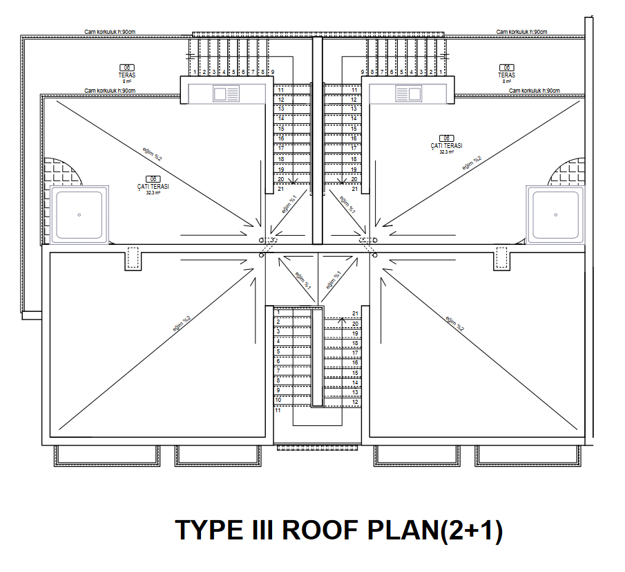 Roof Terrasse (Type-3) 3-Zimmer