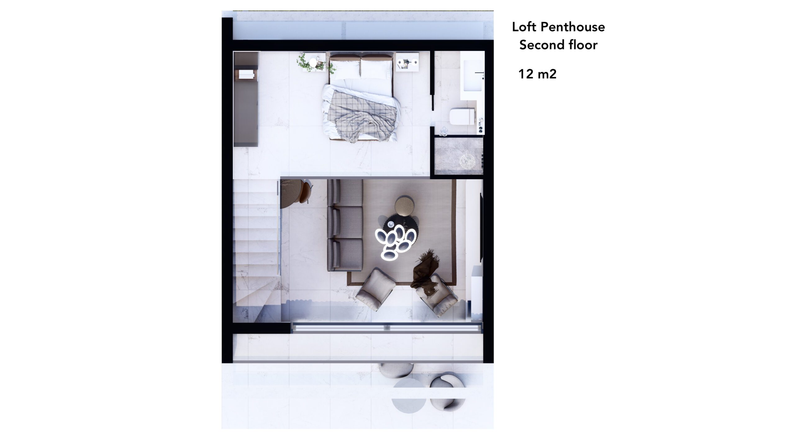 2-Zimmer Loft Penthaus (1.Etage)