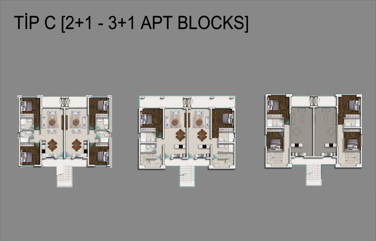 Type-C 3&4-Zimmer Apt. Blocks