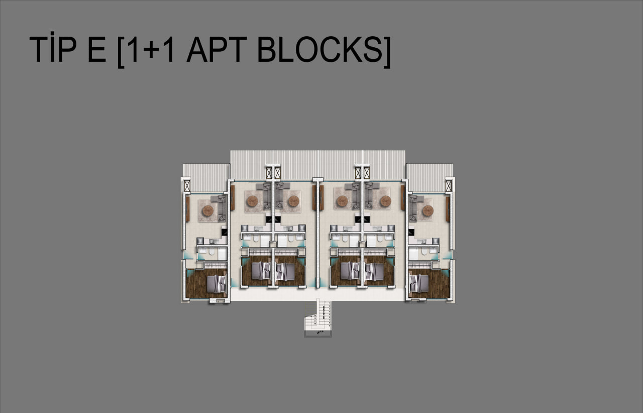 Type-E 2-Zimmer Apt. Blocks