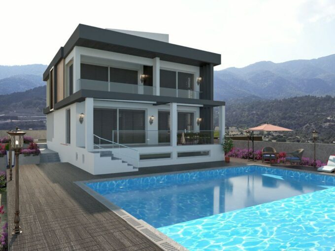 5&6-Zimmer Charmante Villa mit Panoramablick auf das Meer in Çatalköy zu verkaufen